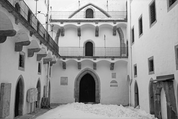BANSKA STIAVNICA, SLOVAKIA - FEBRUARY 5, 2015: The atrium of Old castle.