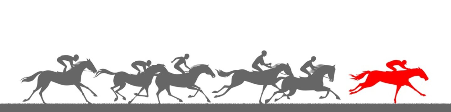 Horse racing silhouettes.