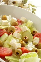 cheese and greem olive salad