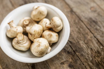 Fresh champignon mushrooms