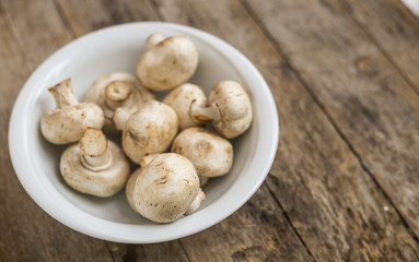 Fresh champignon mushrooms
