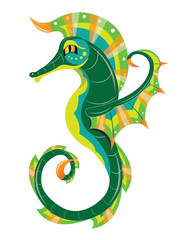 Obraz premium Beautiful green sea horse