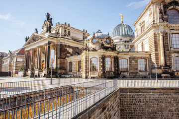 Obraz premium View on the University of arts building during the sunny weather in Dresden city, Germany