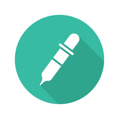 Pipette flat design long shadow glyph icon