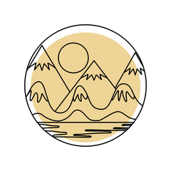 beautiful landscape with lake vector illustration design