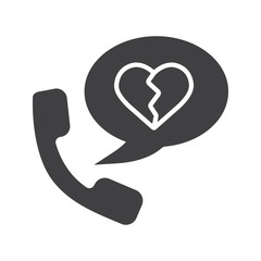 Obraz premium Breakup by phone glyph icon