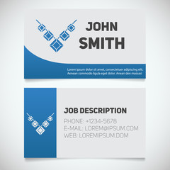 Business card print template with necklace logo