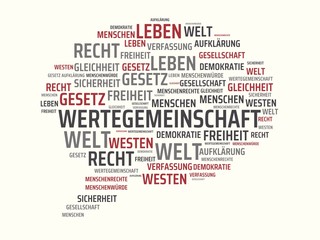 WERTEGEMEINSCHAFT - Bilder mit Wörtern aus dem Bereich Wertegemeinschaft, Wort, Bild, Illustration