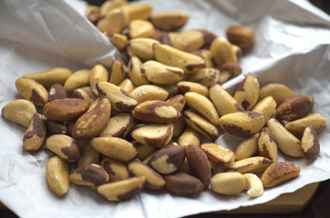 Brazil nut, close up picture of Brazil nuts
