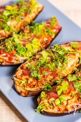 Baked eggplants with cheese