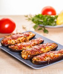 Baked eggplants with cheese