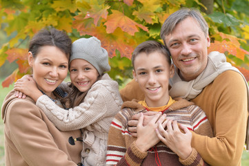 Happy family in park