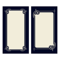 Vector art deco invitation cards.