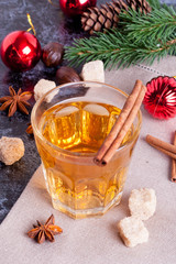 Hot punch, apple cider, cinnamon drink