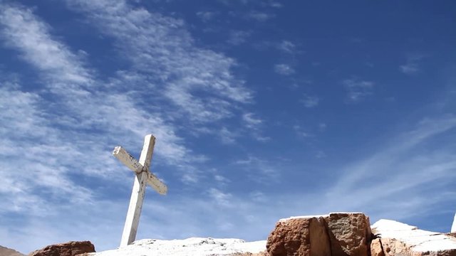 Cross on rock