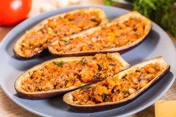 Eggplant stuffed with stuffing
