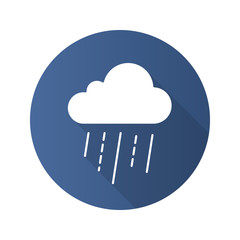 Rainy cloud flat design long shadow glyph icon