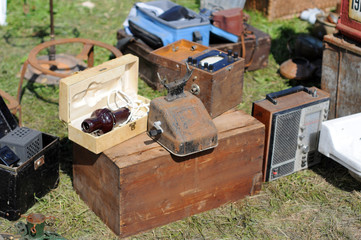 old telephone on a flea market