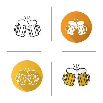 Toasting Beer Glasses Icon