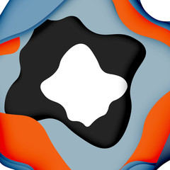 3d vector abstract background with cut shapes