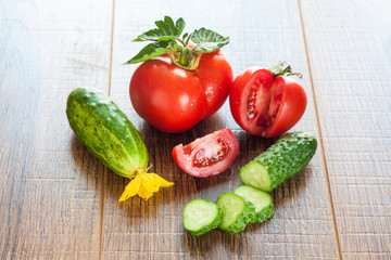 Tomato with cucumber