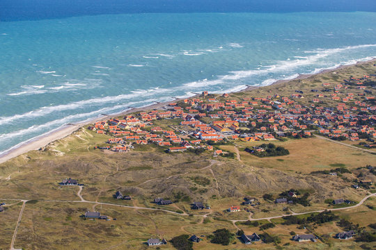 Aerial And Costal View Of Old (gammel) Skagen,Denmark.