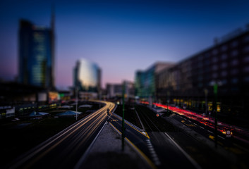 blue hour city blurred background - city lifestyle