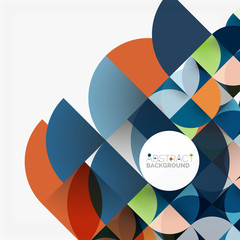 Fototapeta premium Cut paper circles, mosaic mix geometric pattern design