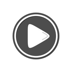 Media Play Button Flat Simple Icons (Dark Version)