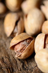 Close up shot of pistachios