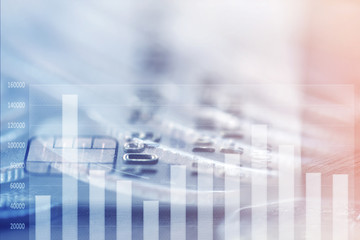 Double exposure Rows of coins of Credit cards on the table,finance and business concept,Money,soft focus and blurred style,dark tone.