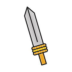 sword weapon warrior game vector illustration design
