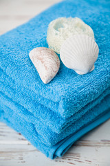 Soft blue towels
