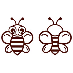 Fototapeta premium cartoon bee outline vector
