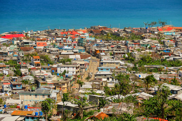 Aerial view of Baracoa in Cuba - obrazy, fototapety, plakaty