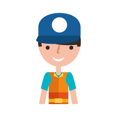 fisherman with hat avatar character vector illustration design