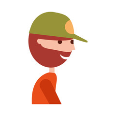 fisherman with hat avatar character vector illustration design