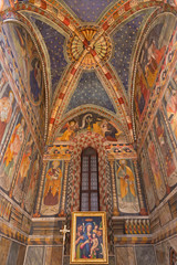 Fototapeta na wymiar TURIN, ITALY - MARCH 14, 2017: The fresco in church Chiesa di San Domenico and Capella delle Grazie by unknown artist of 16. cent.