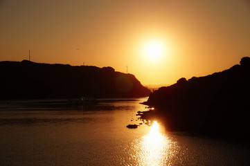 sunset mahon harbour