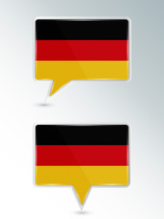 A set of pointers. The national flag of Germany on the location indicator. Vector illustration.