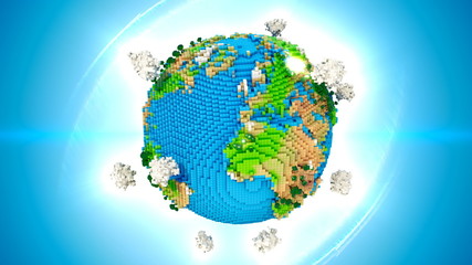 Stylized Earth illustration. 3d rendering