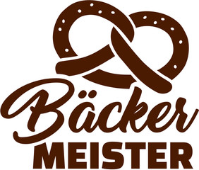 German baker master with pretzel