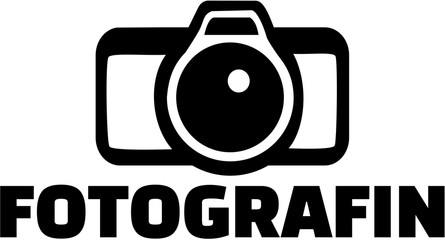 Female photographer with camera icon