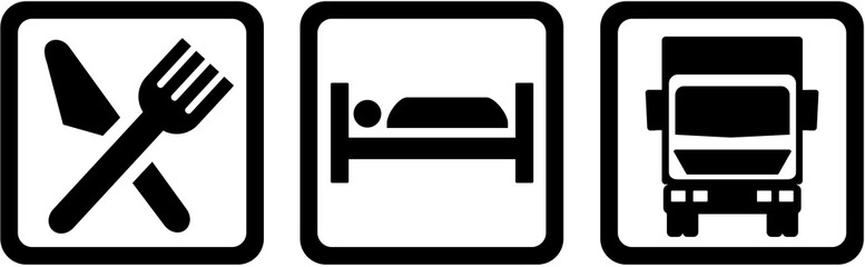 Trucker - eat sleep icons