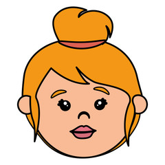 little girl head icon vector illustration design