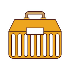 Fishing kit box icon vector illustration design