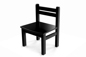3d object black chair on a white background