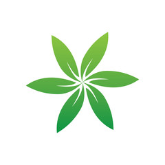 Abstract circle leaf logo vector image