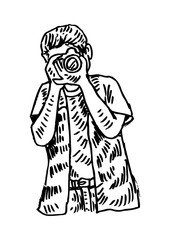 Sketchy of a photographer.