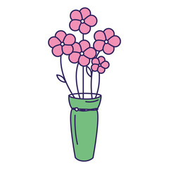 cute bouquet of flowers vector illustration design